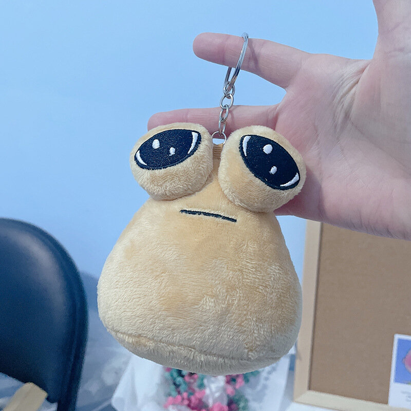 10cm Llavero De Pou Keychain For Bag Sad Plush Toy Pou Triste Peluche Doll Keyring My Pet Alien Stuffed Snails Animal Pendant