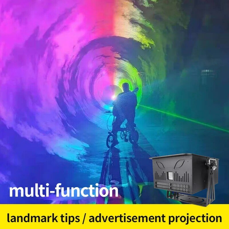 Luz láser de animación RGB de alta potencia, luz láser 3D, proyector láser ILDA DMX 512, escáner, efecto láser para escenario, fiesta, al aire libre