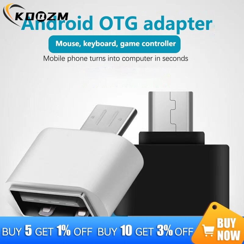 Adaptador de Cable Micro USB OTG para Xiaomi Redmi Note 5, Conector Micro USB para S6, tableta Android, adaptador USB 2,0 OTG, 1 unidad