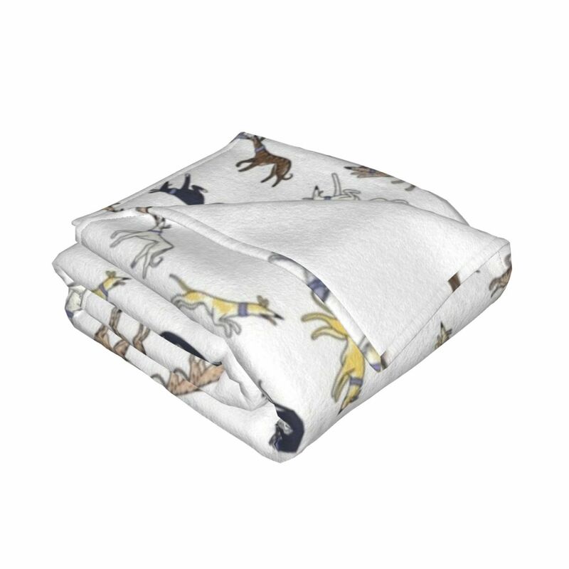 Leaps and Hounds (White) Throw Blanket decorative blanket Retro Blankets Blankets For Bed