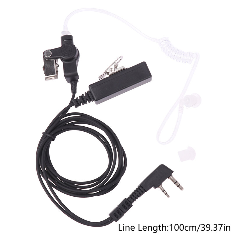 BAOFENG-2 Pin PTT MIC Headset, Acoustic Air Tube, microfone fone de ouvido, fone de ouvido para PTT, GP88, A8, GP3688