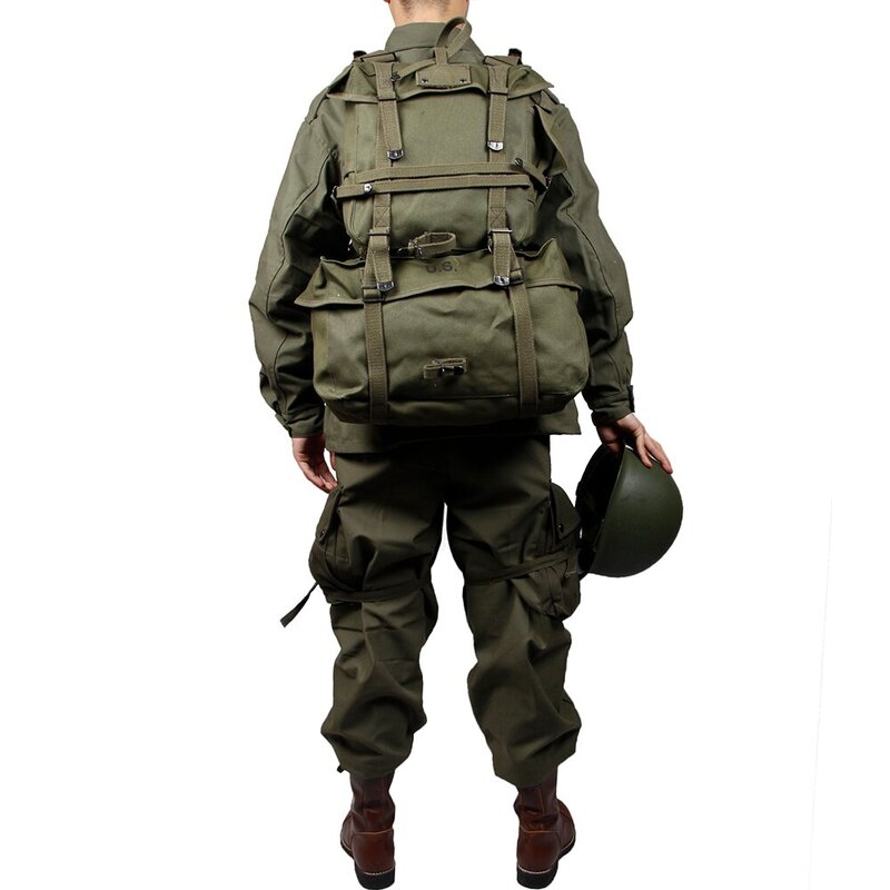 Jaqueta exterior verde do exército dos EUA, uniforme blusão M43, algodão puro, 1944 grupo de equipamentos, sem sapatos, sem capacete, ww2, EUA
