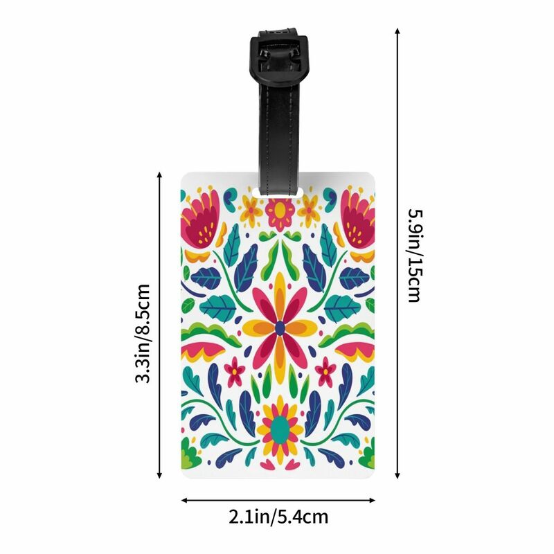 Mexican Flowers Luggage Tag Custom Baggage Tags Privacy Cover ID Label