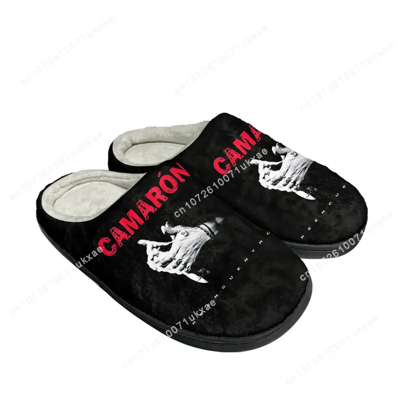 Camarón De La Isla-Zapatillas De casa De algodón para hombre y mujer, zapatos De felpa informales para mantener el calor, zapatillas térmicas para interiores, zapatos personalizados