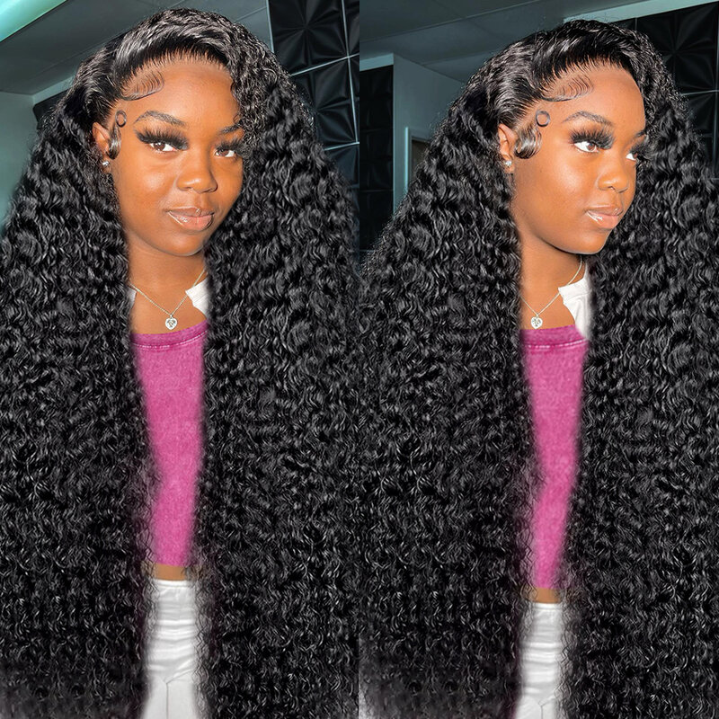 Hairinside-Perruque Deep Wave Brésilienne Naturelle pour Femme, Cheveux Bouclés, 13x6 HD, 30 Pouces, 13x4, 250% adt