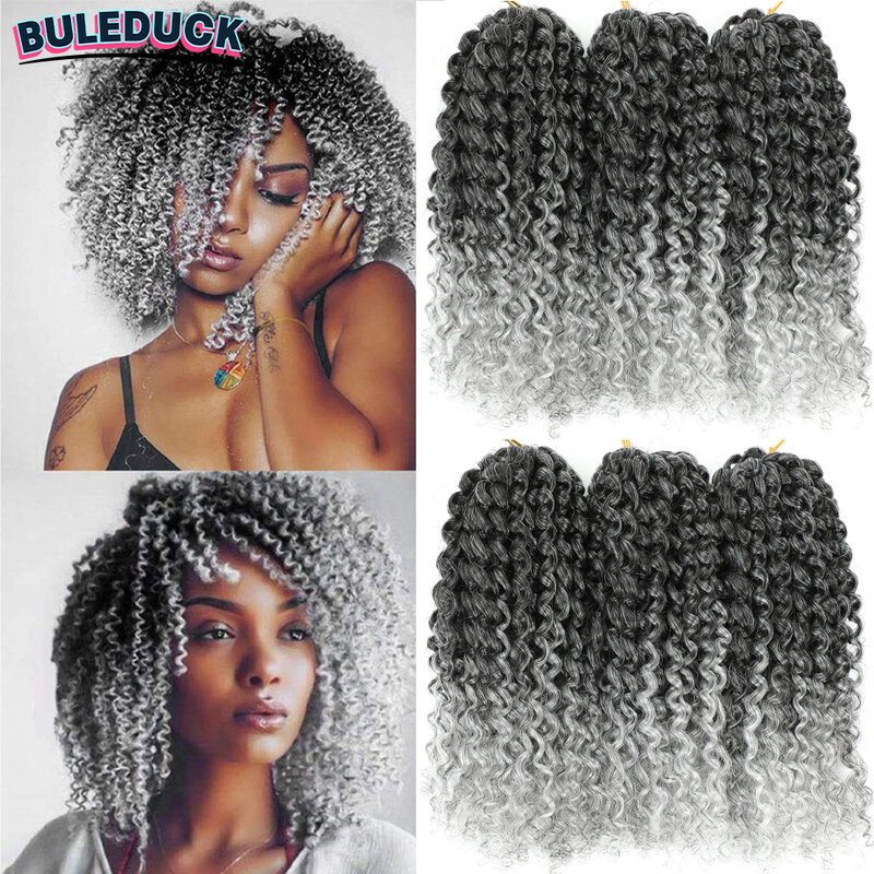 Trenzas cortas de ganchillo Marlybob, extensiones de cabello trenzado Jerry Curl ombré, Passion Twist