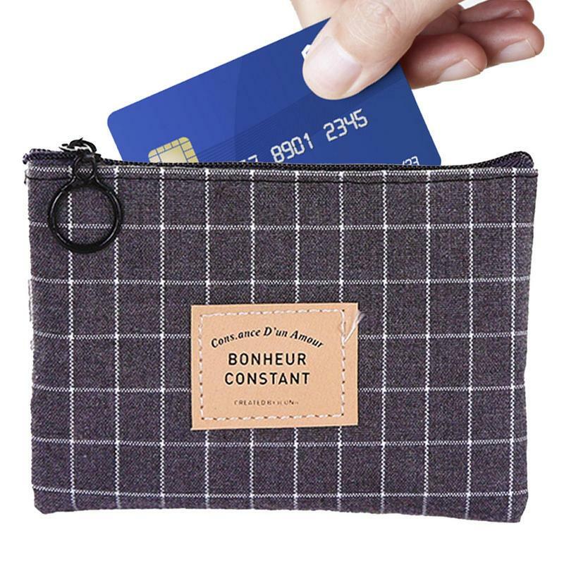 Маленький женский кошелек, Холщовый мини-кошелек с отделением для монет и молнией для женщин и девушек, для покупок на открытом воздухе