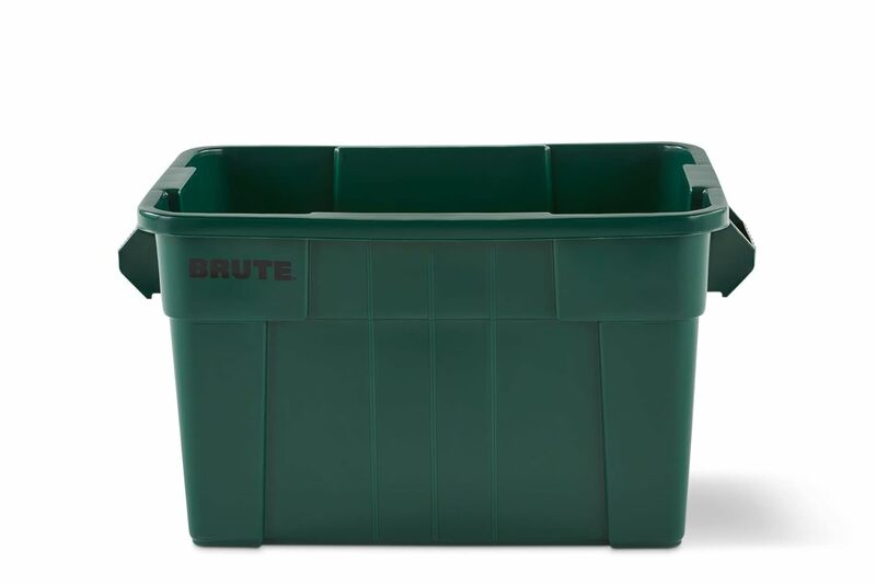 Rubbermaid Commercial Products Brute Tote Storage Container with Lid-Included, 20-Gallon, Dark Green, Rugged/Reusable
