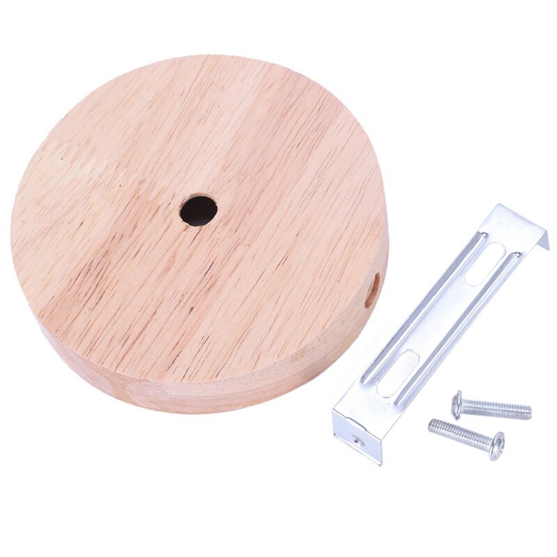 6X Lamp Base Concise Style Modern Ceiling Plate Wooden Ceiling Holder E27 Lamp Fitting Chandelier Base Φ100mm Screw