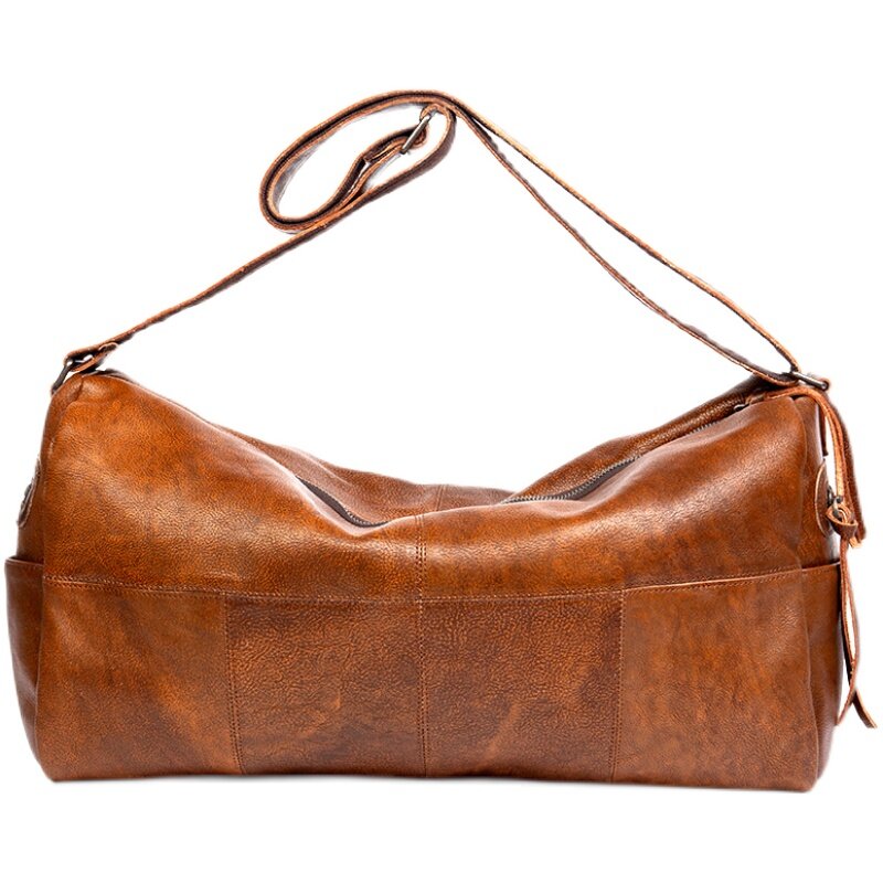 Męskie torby ze skóry naturalnej torby weekendowe na ramię torby podróżne na noc męska torba na co dzień na ramię torba na bagaż torba na fitness
