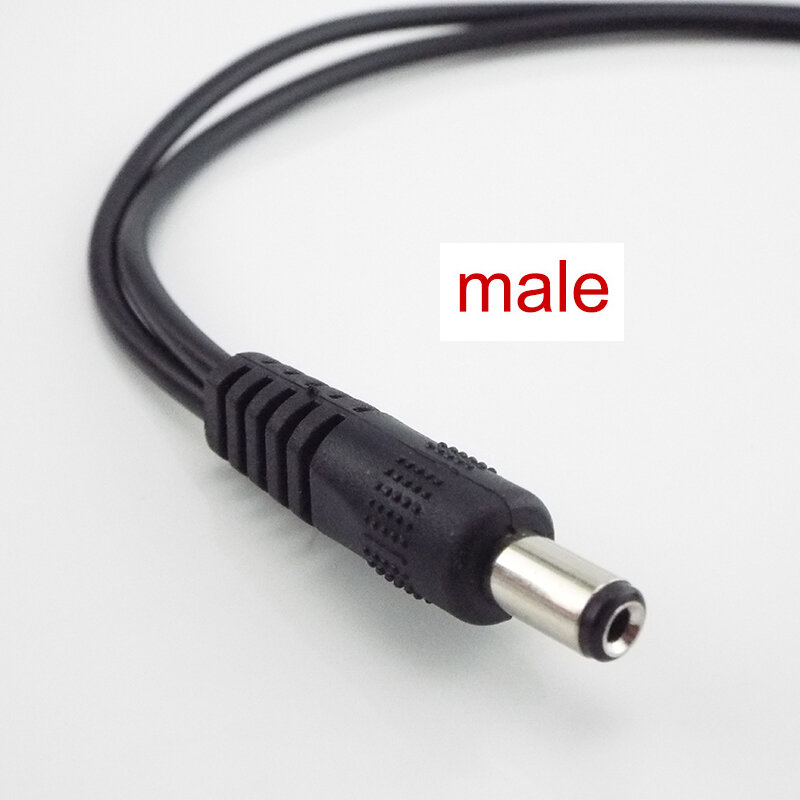 DC Plug Power Splitter cabo para CCTV, 1 macho para 2 Feminino Way Connector, LED Strip Light, Fonte de alimentação, 5.5mm * 2.1mm Adaptador
