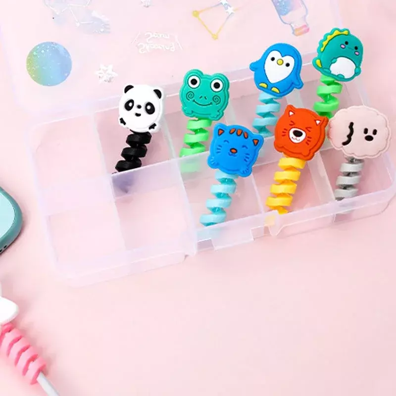 Nuovo Cartoon Animal Cable Protector Usb Line auricolare Cable Protector Charger Cartoon Bite Data Line Protector Cable Organizer