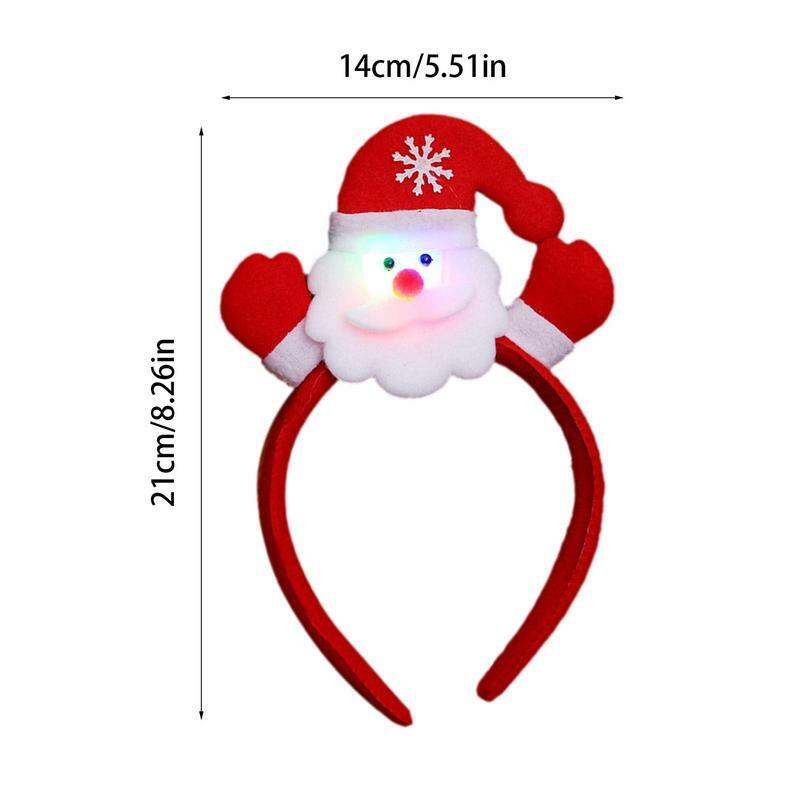 Diadema de Papá Noel para niños, disfraz de Navidad iluminado, accesorios para fiestas navideñas