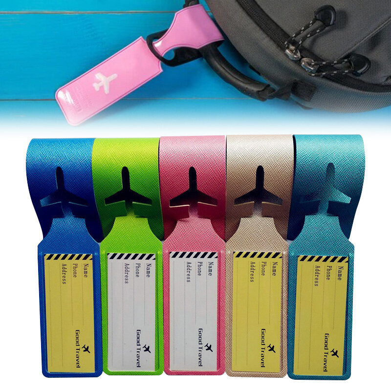 1 Pcs Travel Accessories Luggage Tag cover PU Leather Suitcase ID Address Holder Baggage Boarding Tags Portable Label