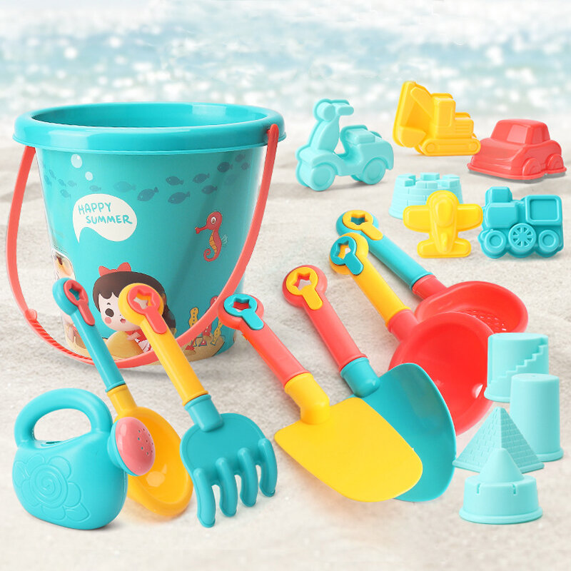 Brinquedos de praia para crianças, balde de praia, brinquedos de pá para crianças, jogo de verão para crianças, ferramentas aquáticas