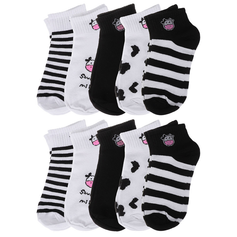 Носки женские Короткие хлопковые с коровьим рисунком, 2 комплекта