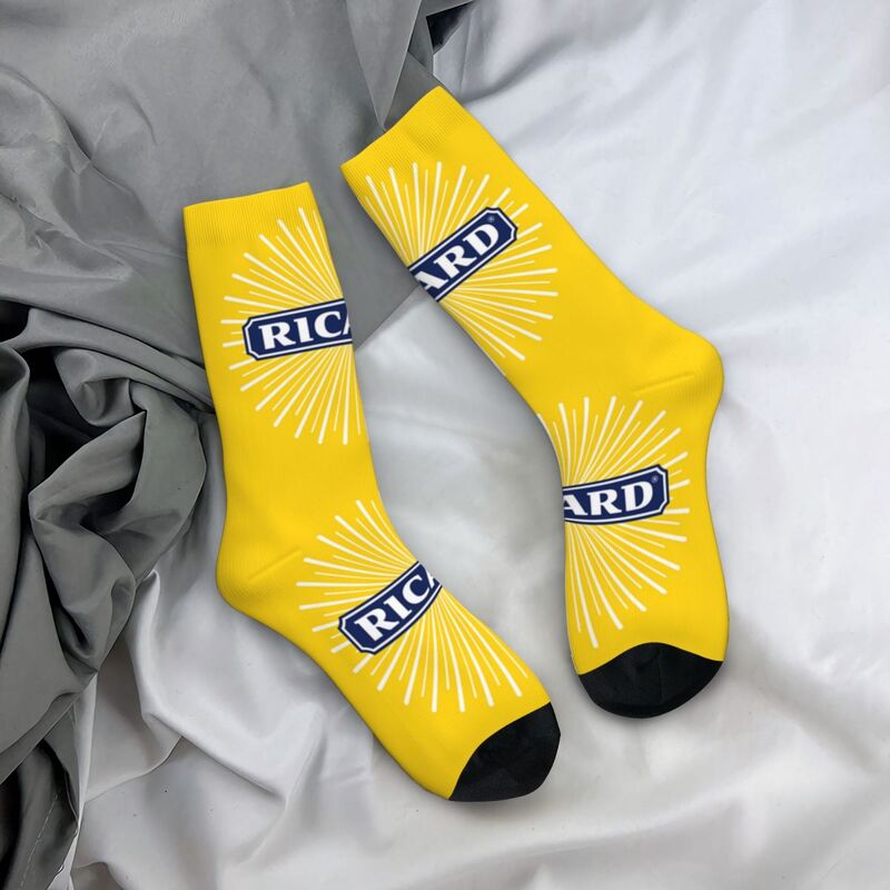 Ricard Merch Logo Socks, Harajuku Sweat Absorbing Meias, Meias para toda a temporada, Acessórios para presentes unissex