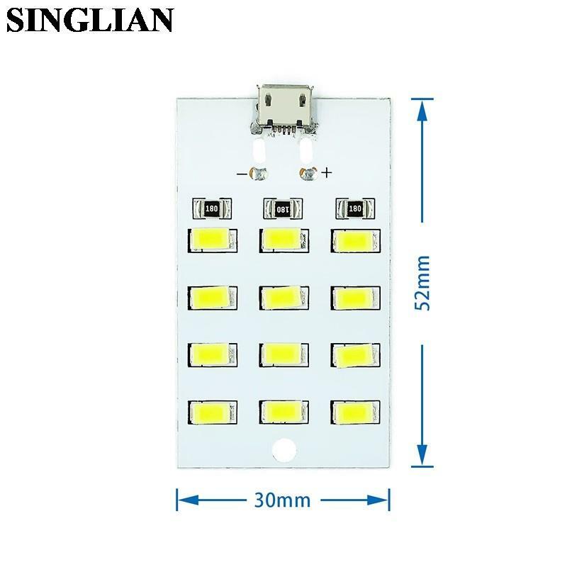 LED 램프 보드, 미니 마이크로 USB 야간 조명, 모바일 램프, 캠핑 비상 조명, 8, 12, 16, 20 비트, 8, 12, 16, 20, 1 개
