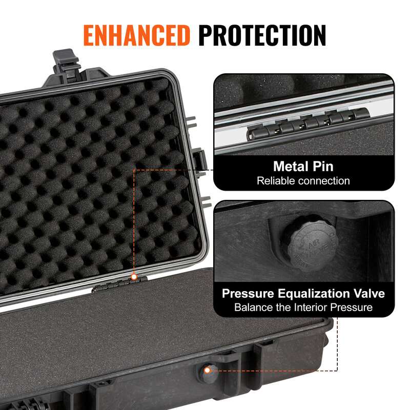 VEVOR-Étui rigide pour fusil Airsoft, valise rigide portable, rangement pour odorlong, 2 roulettes, étui de protection antichoc et étanche