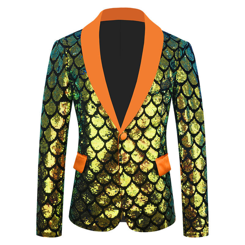 O600European and American style men's stage suit performance dress bar singer sequined performance clothes