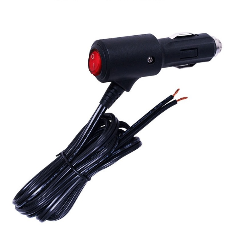 Car Motorcycle ATV Boat 12V 24V LED ON OFF Switch Car Cigarette Lighter Power Socket Plug Connector with 10A Fuse