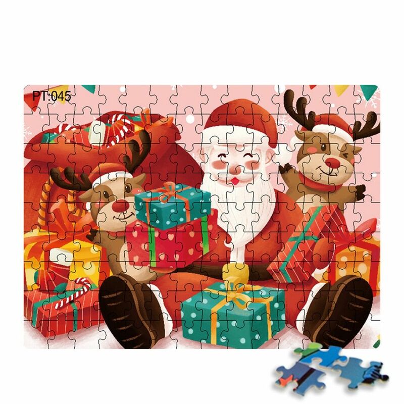 조기 교육 아기 퍼즐 장난감, 지적이고 유용한 크리스마스 퍼즐 종이, 몬테소리 126 조각 퍼즐