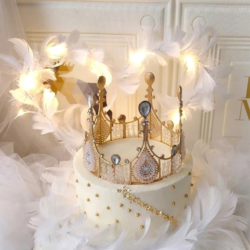 왕관 케이크 토퍼 크리스탈 어린이 머리 장식 웨딩 생일 아기 왕관 사랑스러운 디자인 귀여운 AN88