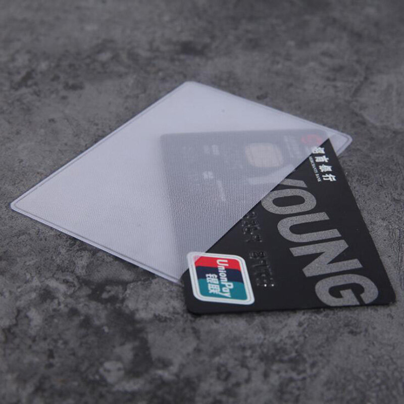 ซองใส่การ์ดใสขนาด60*93มม. 10ชิ้น/ล็อตกระเป๋าใส่บัตรประจำตัวกระเป๋าใส่นามบัตรบัตรเครดิตป้องกันบัตรเครดิตธุรกิจมีฝาปิด
