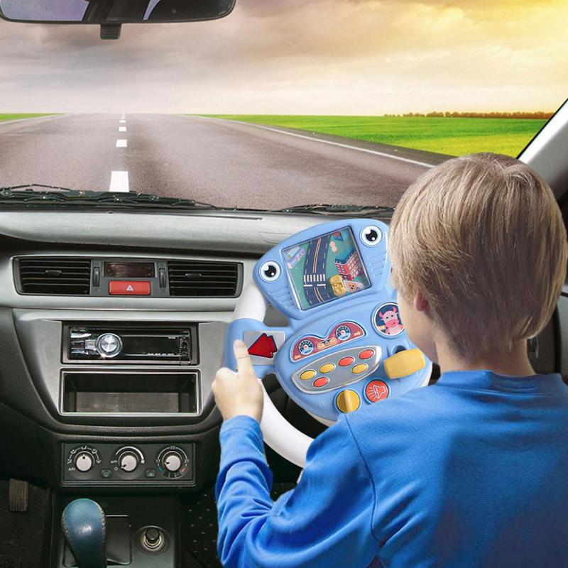 Children Simulation Driving Steering Wheel Toy Baby Driving Toys Car Remote Control Toys Kids Early Education Learning Sound Toy