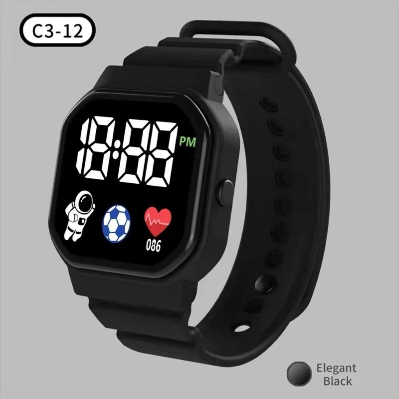 Elektronische LED-Armbanduhr, modische Herren- und Damenuhr, Zeitkalender-Anzeige