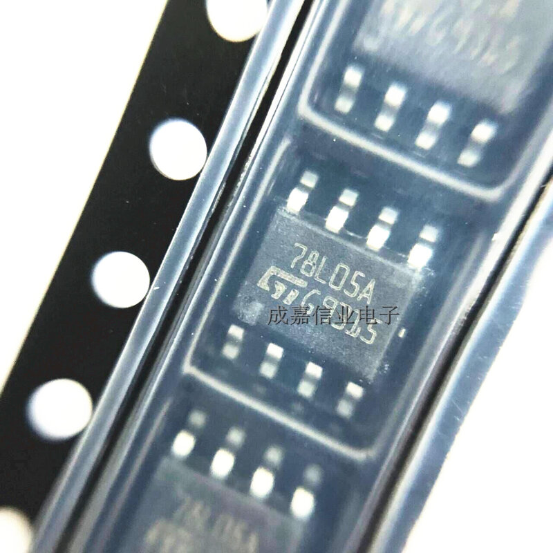 線形電圧レギュレーター,l78l05acd13tr sop-8つのマーキング,78l05a,5.0v,0.1a,正の動作温度: 0 c-150 c,ロットあたり100個