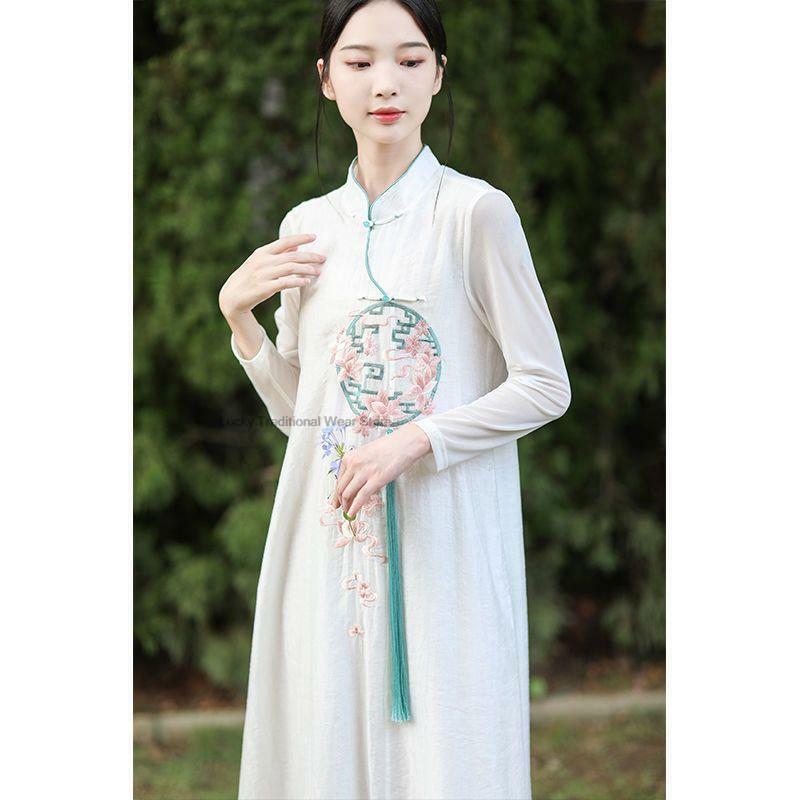 Robe traditionnelle chinoise Hanfu Qi Pao pour femmes, style national amélioré, élégante, vintage, classique, Ao Dai