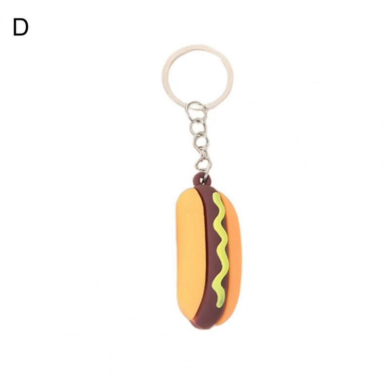 Keychain Eco-friendly King Ring Holder Creative Cute  Practical Pizza Burger Key Chain Holder