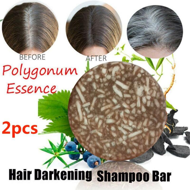 2PC Shampoo per capelli Polygonum Essence Shampoo oscurante per capelli sapone Shampoo per capelli biologico naturale pulizia inversa dei capelli campione da viaggio