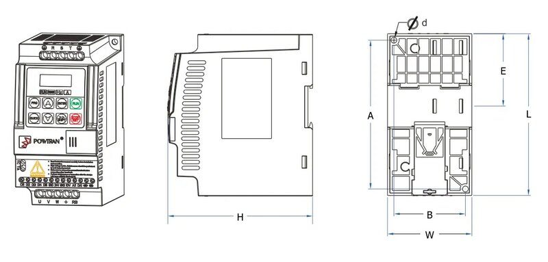 Mini convertitore di frequenza serie PI150 inverter 3 fasi 380v 5.5kw vfd inverter controllo vettoriale per l'industria delle macchine utensili