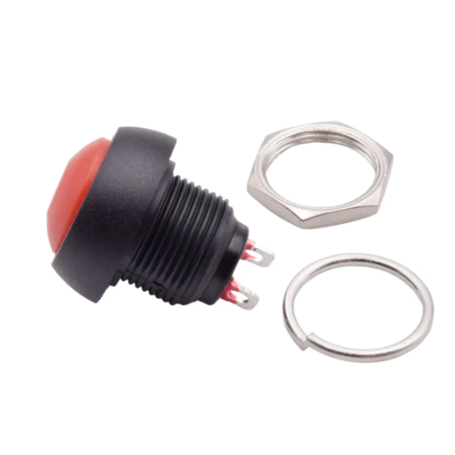 PBS33B 12mm Round Plastic Pushbutton ON OFF Momentary Switch 2 Pin 3A 125V Waterproof Power Reset Non-Locking