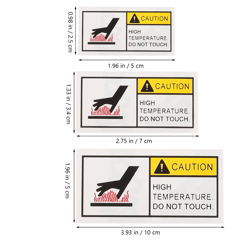 10 buah label hati-hati dengan stiker Laser tanda peringatan panas untuk Radiator tidak menyentuh permukaan peringatan