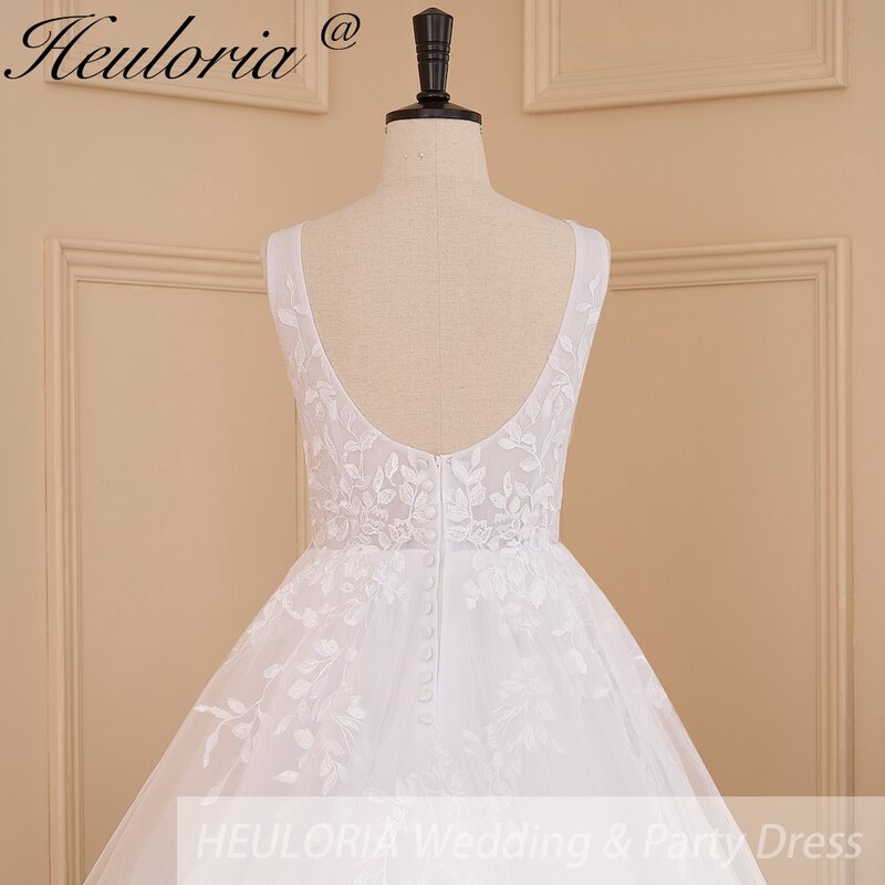Elegante Spitze Applikation Boho Brautkleid Brautkleid V-Ausschnitt plus Größe eine Linie Hochzeit Brautkleid