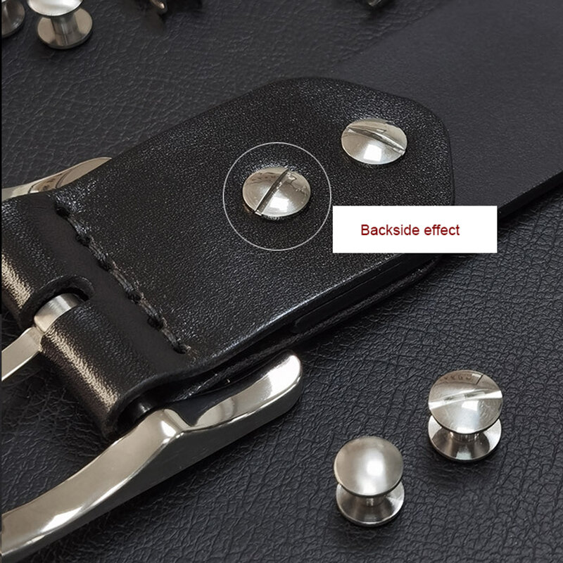 6mm 7mm Solid Titanium Domed Screws Leatherworking Screws Belt Stud