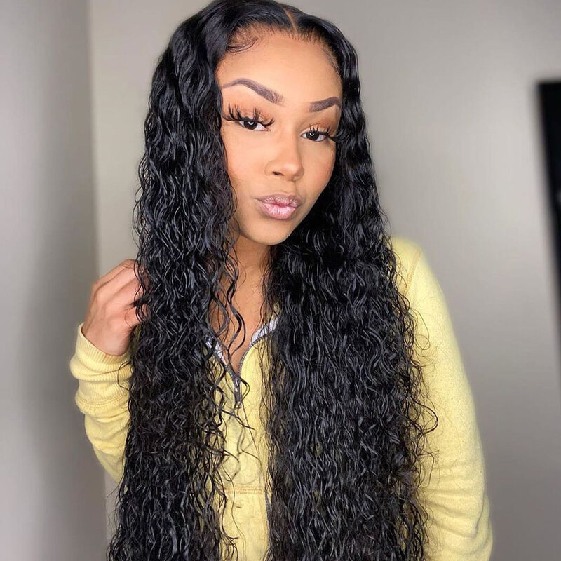 4x4 Closure Brazilian Glueless Wigs Human hair Choice Deep wave Lace Frontal Wig Human Hair 13x4 Lace Front Curly Wigs on sale