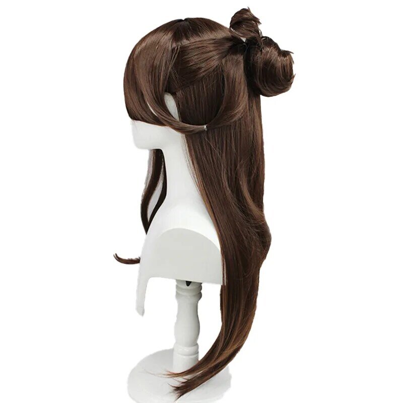 Wig Cosplay Anime wanita perwig Cokelat panjang simulasikan rambut permainan peran Aksesori Cos properti Halloween karnaval hiasan kepala