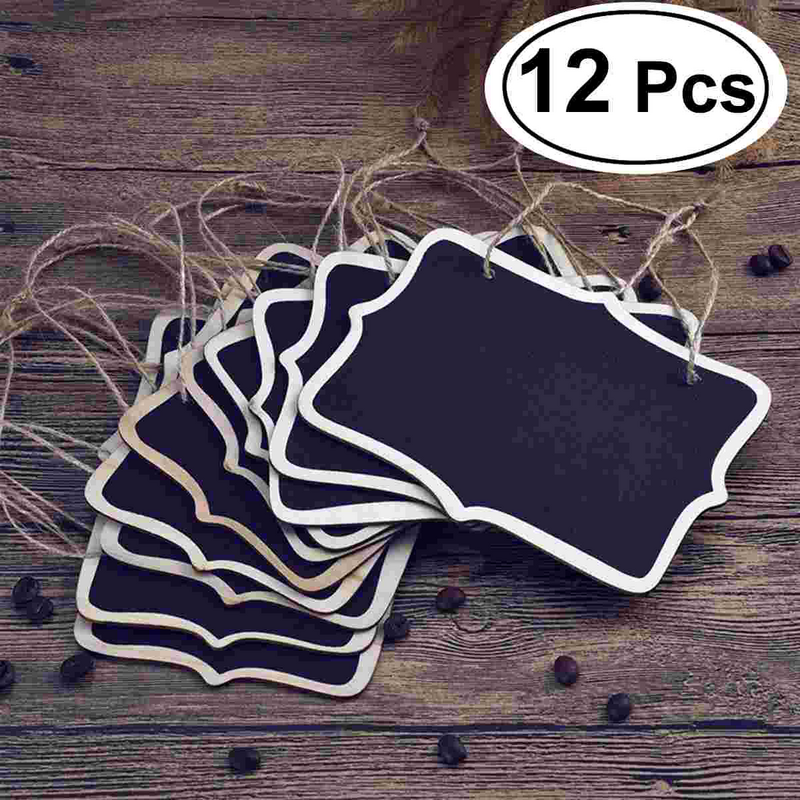12pcs Hanging Hanging Mini Chalkboards Signs Blackboard Tags Hanging Message Board Signs for Weddings Kids Crafts
