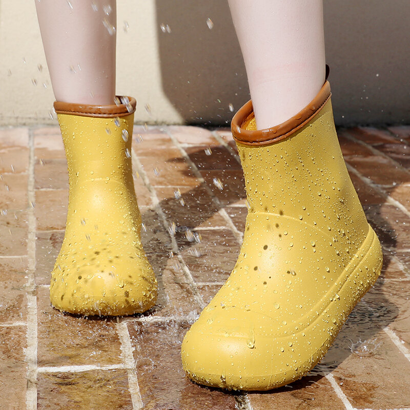STRONGSHEN-Sapatos de chuva impermeáveis para mulheres, botas de borracha EVA, botas de plataforma, sapatos de trabalho na moda