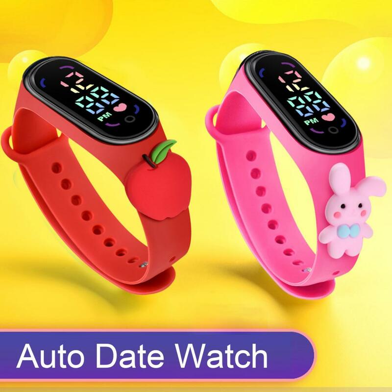 Cartoon Kids Electronic Watch Large Font Screen Accurate Time LED Display Auto Date Full Calendar Weekly Display Watch