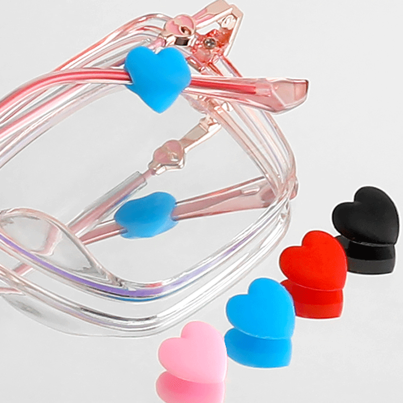 Crochet d'oreille antidérapant en forme de cœur pour lunettes, accessoires de lunettes, poignée de lunettes, porte-pointe de temple, silicone, 40 pièces