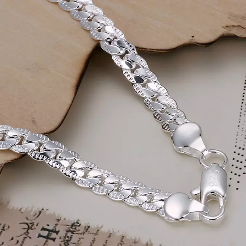 fashion Gold or Silver color 5MM Men Jewelry charm women lady chain Bracelets free shipping wedding party gifts H199