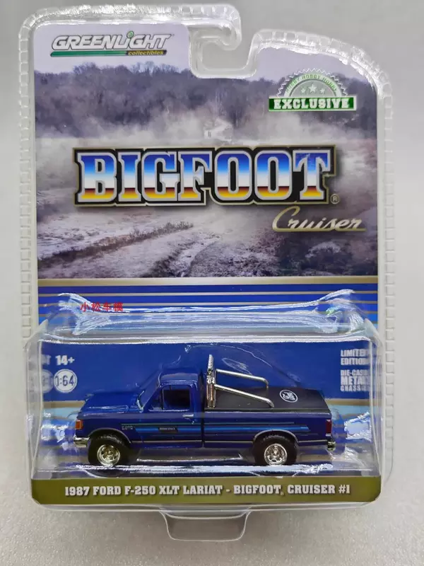 1:64 1987 Ford F-250 XLT Lariat Bigfoot Cruiser #1 Diecast Metal Alloy Model Car Toys For Gift Collection W1351