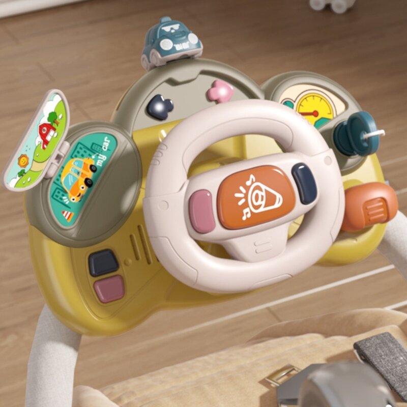 Игрушечный руль, игрушка для детского водителя с музыкой и светом, милая игрушка Монтессори для младенцев, Прямая поставка