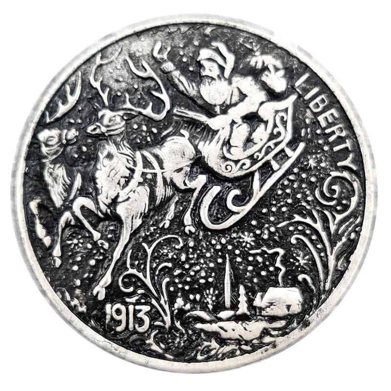 럭셔리 나이트 클럽 산타 클로스 러브 동전, 1 달러 아트 커플 동전, 재미있는 포켓 결정 동전, 기념 행운의 동전, 선물 가방