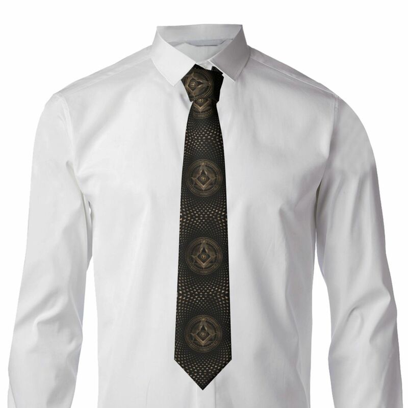 Mens Tie Classic Skinny Freemasonry Symbol Neckties Narrow Collar Slim Casual Tie Gift